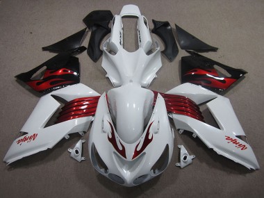 Branco Vermelho Ninja Carenagem Moto Kawasaki ZX14R ZZR 1400 06-11