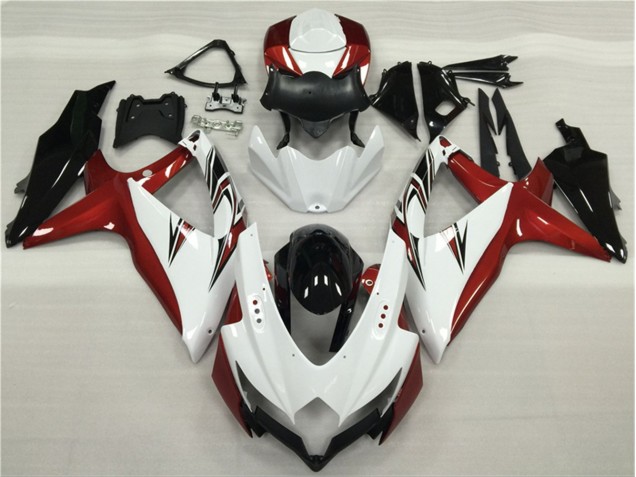 Branco Vermelho Preto Carenagem Moto Suzuki GSXR 600 / 750 K8 08-10 Branco Vermelho Preto Carenagem Moto Suzuki GSXR 600 / 750 K8 08-10