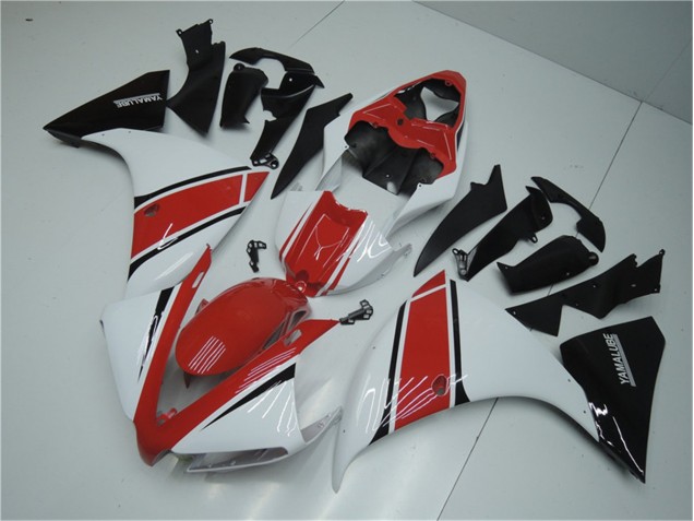 Branco Vermelho Preto Carenagem Moto Yamaha R1 12-14 Branco Vermelho Preto Carenagem Moto Yamaha R1 12-14