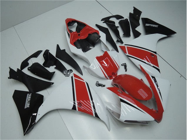 Branco Vermelho Preto Carenagem Moto Yamaha R1 12-14 Branco Vermelho Preto Carenagem Moto Yamaha R1 12-14