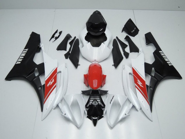 Branco Vermelho & Preto Fosco Carenagem Moto Yamaha R6 06-07 Branco Vermelho & Preto Fosco Carenagem Moto Yamaha R6 06-07