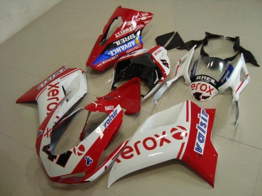 Branco Vermelho Xerox Abs Kit Completos Carenagem Moto Ducati 848 1098 1198 07-14