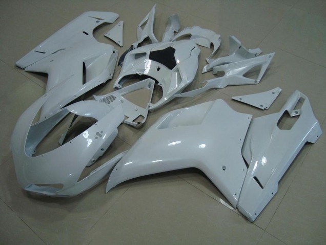 Brilhante Branco Carenagem Moto Ducati 848 1098 1198 07-14