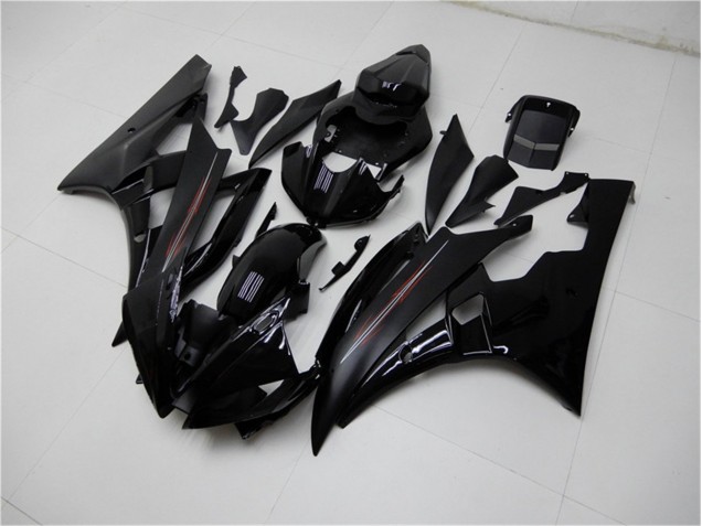 Brilhante Preto Fosco Carenagem Moto Yamaha R6 06-07 Brilhante Preto Fosco Carenagem Moto Yamaha R6 06-07