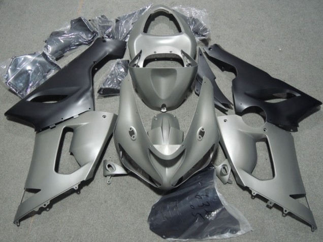 Cinzento Preto Carenagem Moto Kawasaki ZX6R 05-06 Cinzento Preto Carenagem Moto Kawasaki ZX6R 05-06