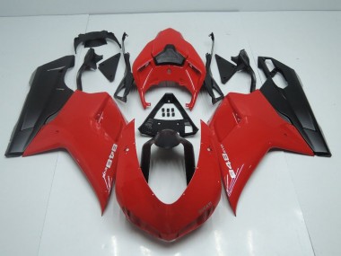 Estilo OEM Vermelho & Preto Fosco Side Carenagem Moto Ducati 848 1098 1198 07-14