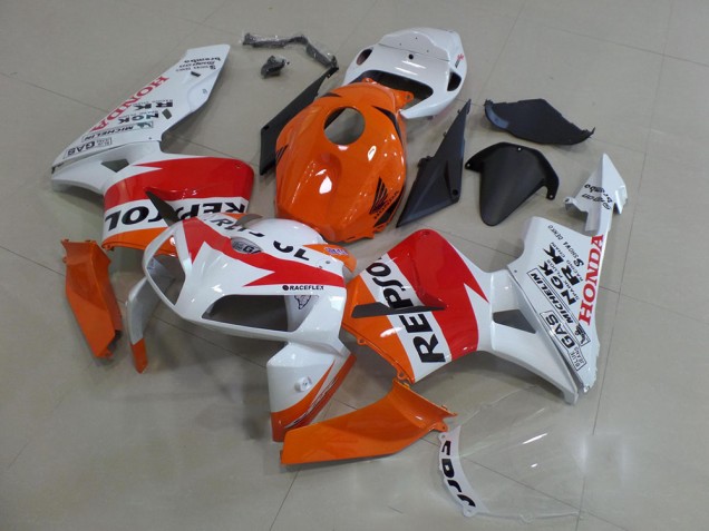 Laranja Branco Repsol Carenagem Moto Honda CBR 600RR 05-06 Laranja Branco Repsol Carenagem Moto Honda CBR 600RR 05-06