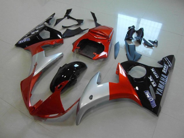 Laranja Prata Preto Carenagem Moto Yamaha R6 03-05 Laranja Prata Preto Carenagem Moto Yamaha R6 03-05