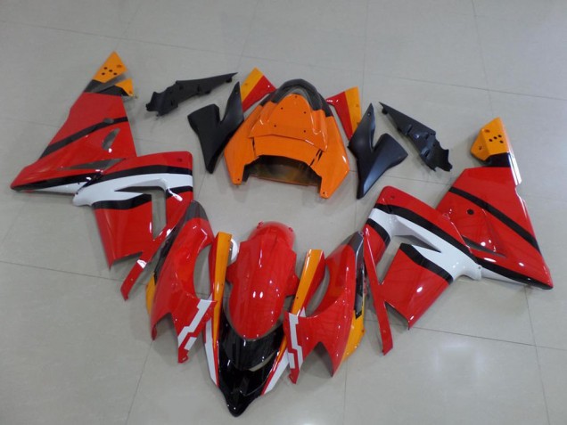 Laranja Preto & Branco Carenagem Moto Kawasaki ZX10R 03-05