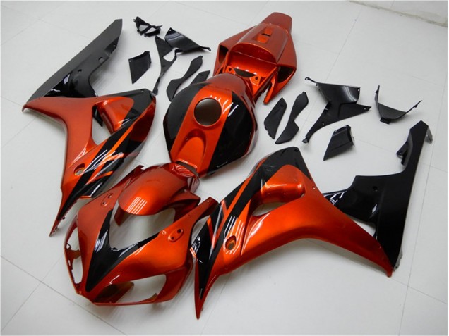 Laranja Preto Carenagem Moto Honda CBR 1000RR 06-07 Laranja Preto Carenagem Moto Honda CBR 1000RR 06-07