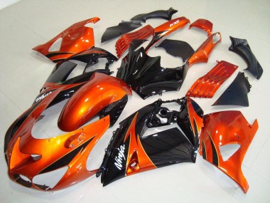 Laranja Preto Carenagem Moto Kawasaki ZX14R ZZR 1400 06-11