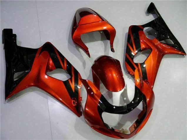 Laranja Preto Carenagem Moto Suzuki GSXR 1000 K1 00-02 Laranja Preto Carenagem Moto Suzuki GSXR 1000 K1 00-02