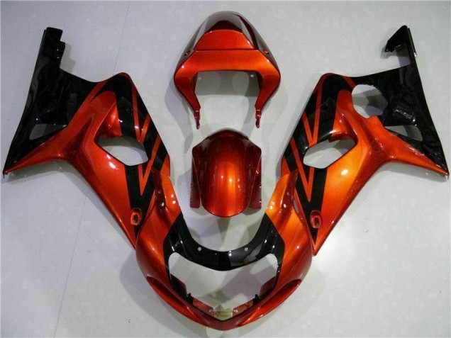 Laranja Preto Carenagem Moto Suzuki GSXR 1000 K1 00-02 Laranja Preto Carenagem Moto Suzuki GSXR 1000 K1 00-02