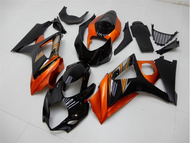 Laranja Preto Carenagem Moto Suzuki GSXR 1000 K7 07-08 Laranja Preto Carenagem Moto Suzuki GSXR 1000 K7 07-08