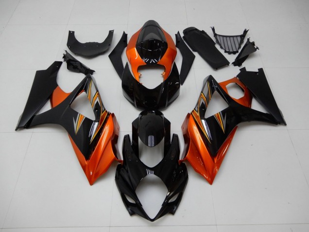 Laranja Preto Carenagem Moto Suzuki GSXR 1000 K7 07-08 Laranja Preto Carenagem Moto Suzuki GSXR 1000 K7 07-08