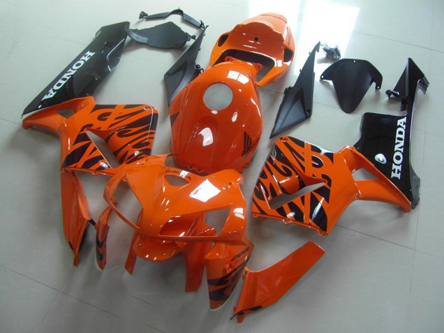 Laranja Preto Chama Carenagem Moto Honda CBR 600RR 05-06 Laranja Preto Chama Carenagem Moto Honda CBR 600RR 05-06