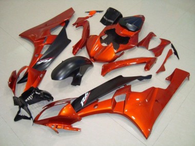 Laranja Preto Fosco Abs Kits Completos Carenagem Moto Yamaha R6 06-07