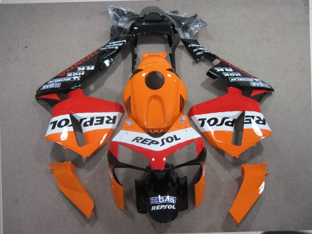 Laranja Preto Repsol Carenagem Moto Honda CBR 600RR 03-04 Laranja Preto Repsol Carenagem Moto Honda CBR 600RR 03-04