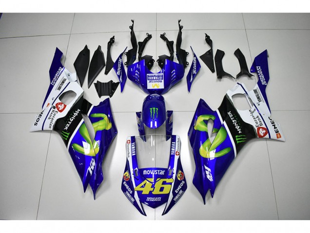 Monster Azul Movistar 46 Carenagem Moto Yamaha R6 17-23