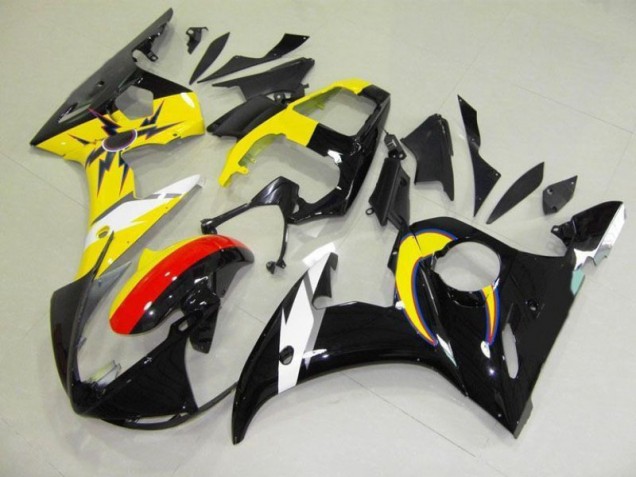 Moon Preto Amarelo Carenagem Moto Yamaha R6 03-05 Moon Preto Amarelo Carenagem Moto Yamaha R6 03-05