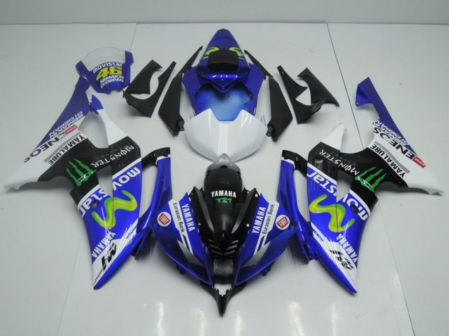 Novo Movistar Abs Motocicleta Plásticos Yamaha R6 08-16 Novo Movistar Abs Motocicleta Plásticos Yamaha R6 08-16