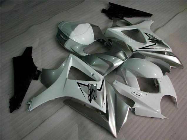 Prata Branco Carenagem Moto Suzuki GSXR 1000 K7 07-08 Prata Branco Carenagem Moto Suzuki GSXR 1000 K7 07-08