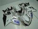 Prata Branco Carenagem Moto Suzuki GSXR 1000 K9 09-16 Prata Branco Carenagem Moto Suzuki GSXR 1000 K9 09-16