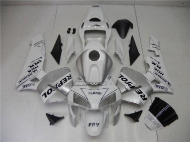 Prata Branco Preto Repsol Carenagem Moto Honda CBR 600RR 05-06