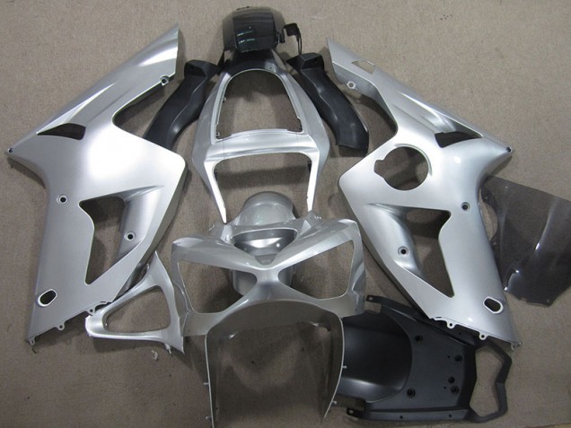 Prata Carenagem Moto Kawasaki ZX6R 03-04 Prata Carenagem Moto Kawasaki ZX6R 03-04