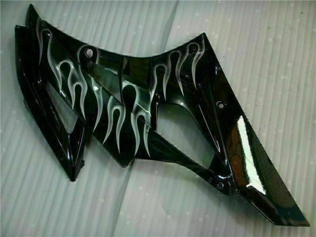Prata Chama Preto Carenagem Moto Yamaha R6 06-07 Prata Chama Preto Carenagem Moto Yamaha R6 06-07