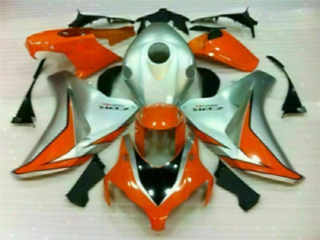 Prata Laranja Carenagem Moto Honda CBR 1000RR 08-11 Prata Laranja Carenagem Moto Honda CBR 1000RR 08-11