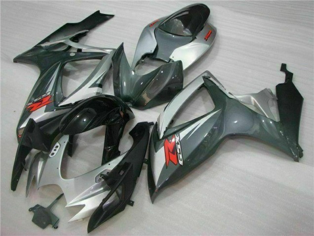 Prata Preto Carenagem Moto Suzuki GSXR 600 / 750 K6 06-07 Prata Preto Carenagem Moto Suzuki GSXR 600 / 750 K6 06-07