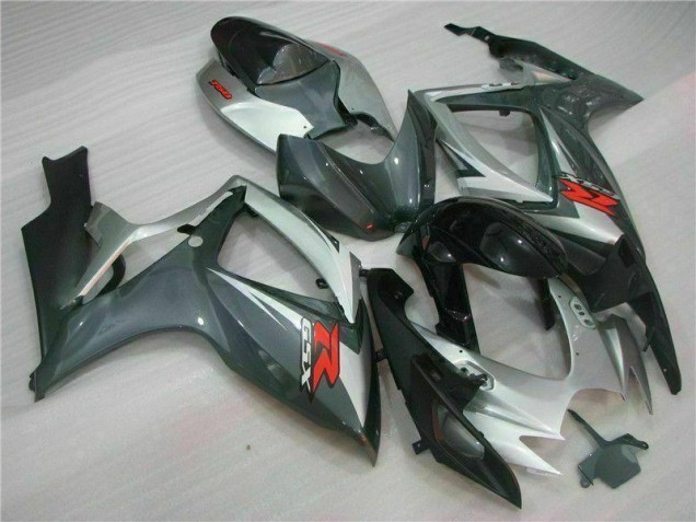 Prata Preto Carenagem Moto Suzuki GSXR 600 / 750 K6 06-07 Prata Preto Carenagem Moto Suzuki GSXR 600 / 750 K6 06-07