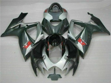 Prata Preto Carenagem Moto Suzuki GSXR 600 / 750 K6 06-07