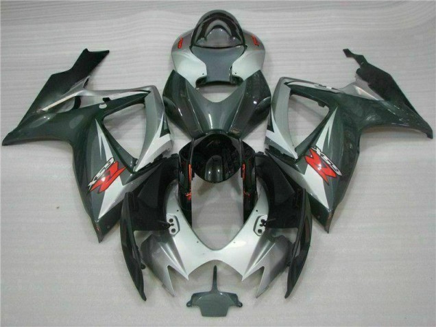 Prata Preto Carenagem Moto Suzuki GSXR 600 / 750 K6 06-07 Prata Preto Carenagem Moto Suzuki GSXR 600 / 750 K6 06-07