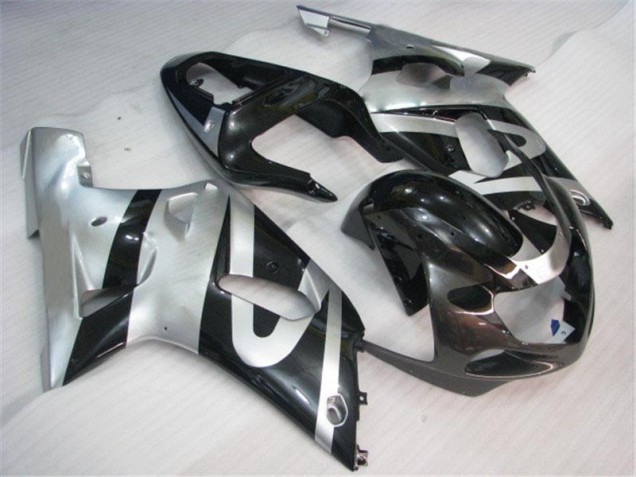 Prata Preto Kit Completo Carenagem Moto Suzuki GSXR 600 / 750 K1 K2 K3 01-03 Prata Preto Kit Completo Carenagem Moto Suzuki GSXR 600 / 750 K1 K2 K3 01-03