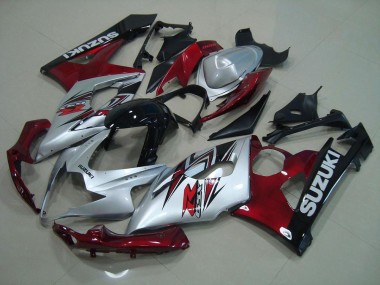 Prata Vermelho Carenagem Moto Suzuki GSXR 1000 K5 05-06