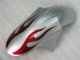 Prata Vermelho Chamas Carenagem Moto Kawasaki ZX6R 05-06 Prata Vermelho Chamas Carenagem Moto Kawasaki ZX6R 05-06