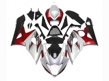 Prata Vermelho Preto Carenagem Moto Suzuki GSXR 1000 K5 05-06