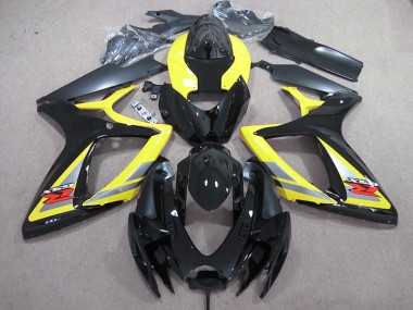 Preto Amarelo Carenagem Moto Suzuki GSXR 600 K6 06-07