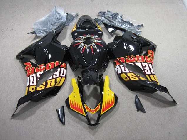 Preto Amarelo Kit Completo Carenagem Moto Honda CBR 600RR 09-12 Preto Amarelo Kit Completo Carenagem Moto Honda CBR 600RR 09-12