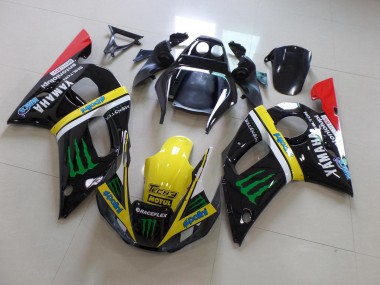 Preto Amarelo Monster Carenagem Moto Yamaha R6 98-02