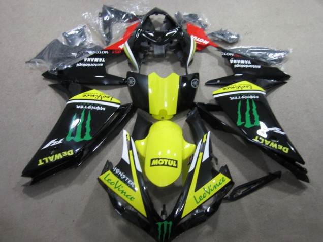 Preto Amarelo Motul Leovince Carenagem Moto Yamaha R1 07-08 Preto Amarelo Motul Leovince Carenagem Moto Yamaha R1 07-08
