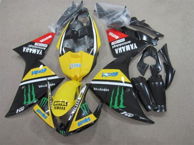 Preto Amarelo Motul Monster Carenagem Moto Yamaha R1 09-11