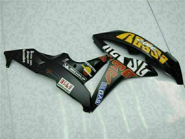 Preto Amarelo Repsol 46 Carenagem Moto Honda CBR 600RR 07-08 Preto Amarelo Repsol 46 Carenagem Moto Honda CBR 600RR 07-08