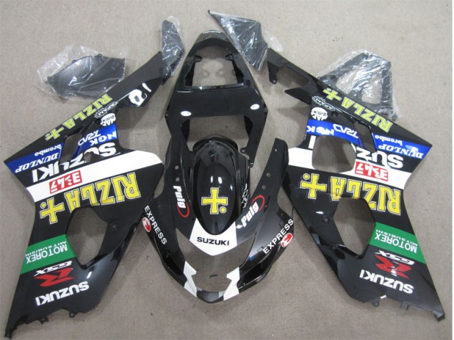 Preto Amarelo Rizla Abs Moto Plástico Suzuki GSXR 600 K4 04-05 Preto Amarelo Rizla Abs Moto Plástico Suzuki GSXR 600 K4 04-05