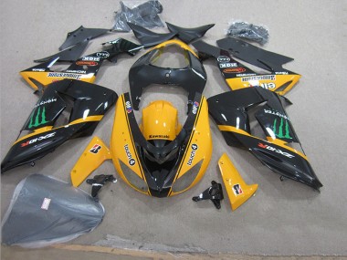 Preto Amarelo Touch4 Monster Carenagem Moto Kawasaki ZX10R 06-07