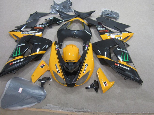 Preto Amarelo Touch4 Monster Carenagem Moto Kawasaki ZX10R 06-07 Preto Amarelo Touch4 Monster Carenagem Moto Kawasaki ZX10R 06-07