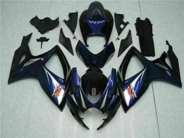 Preto Azul Abs Kits Completos Carenagem Moto Suzuki GSXR 600 / 750 K6 06-07