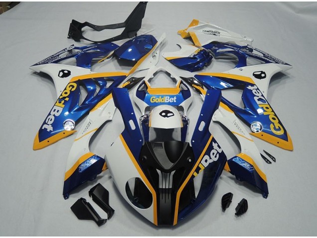 Preto Azul Branco GoldBet Carenagem Moto BMW S1000RR 09-14 Preto Azul Branco GoldBet Carenagem Moto BMW S1000RR 09-14
